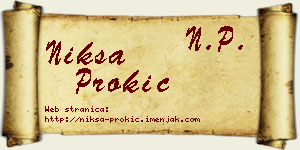 Nikša Prokić vizit kartica